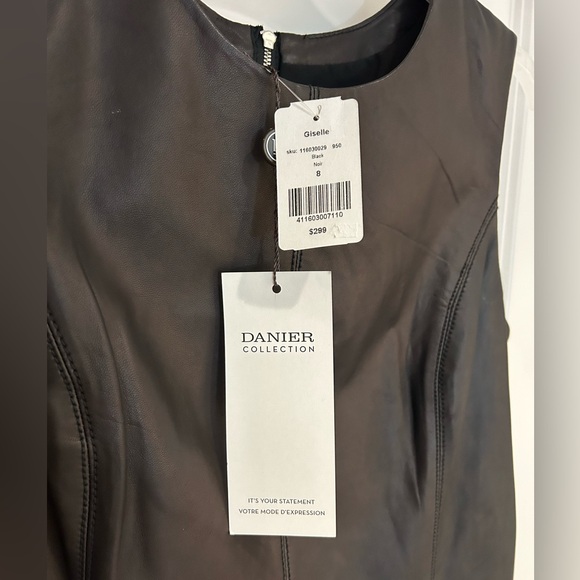 BNWT-blk leather dress sz 8 zipper in back fully lined - Picture 9 of 9